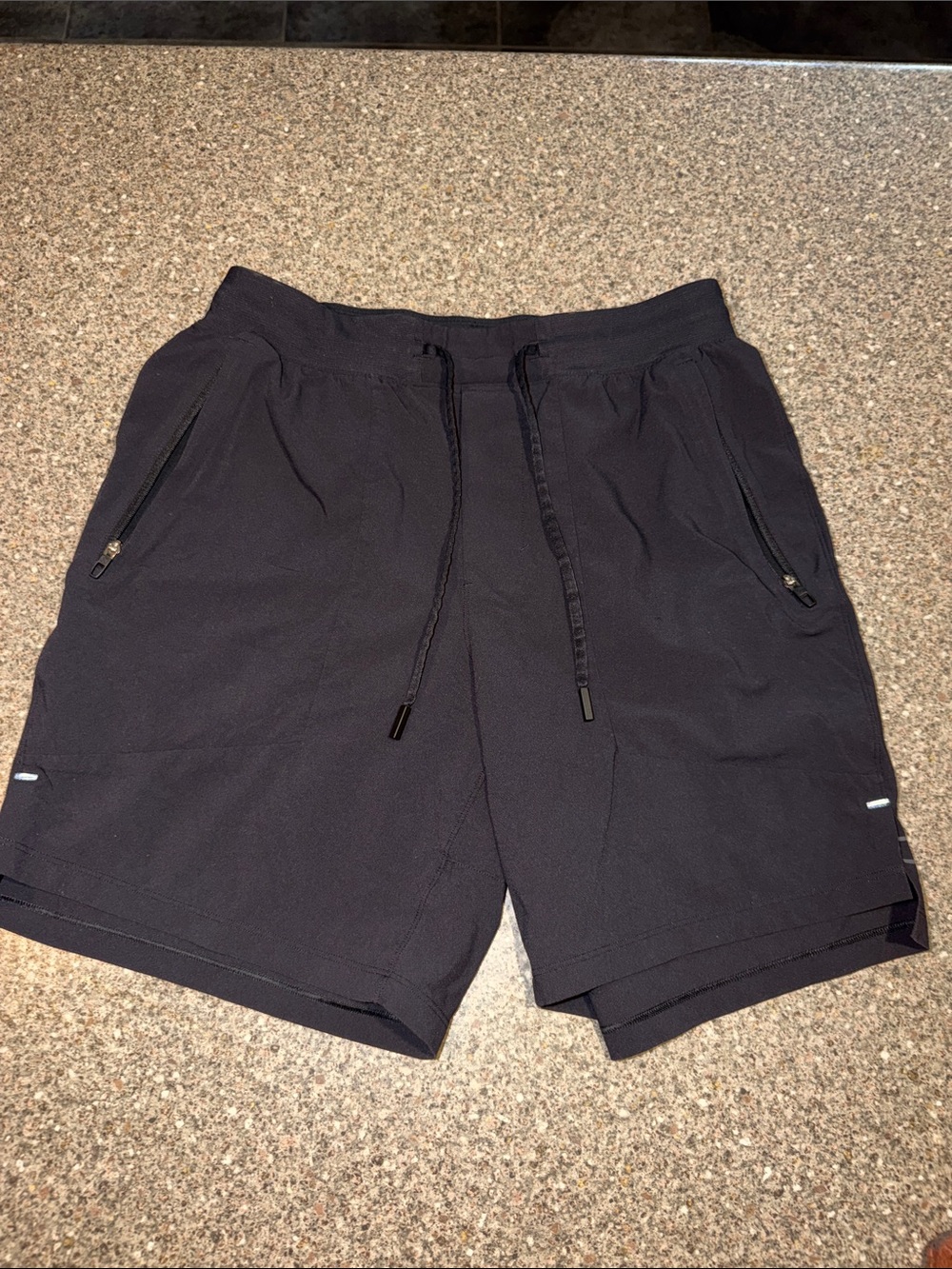 lululemon License to train Men's Black Zip-Pocket Running Shorts